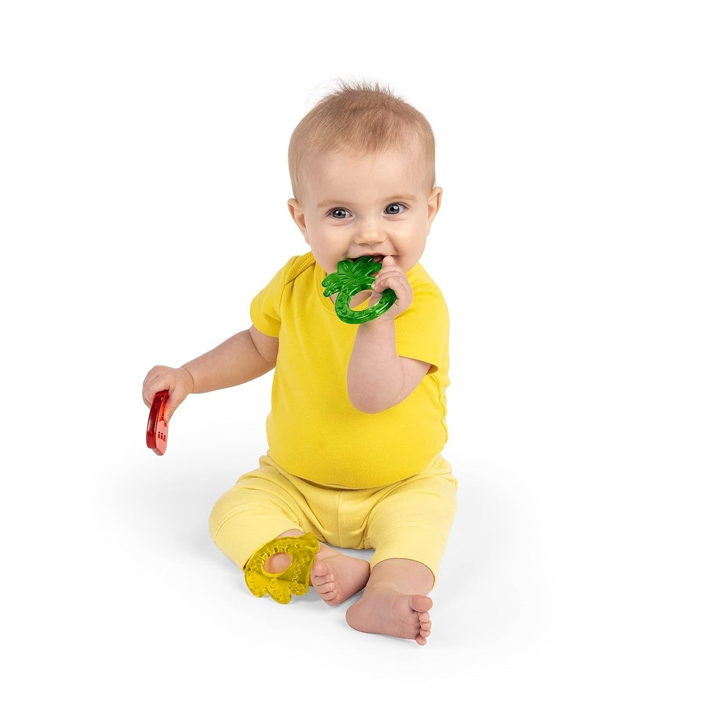 Bright Starts Juicy Chews, 3 anneaux de dentition sans BPA, pour tous les bébés à partir de 3 mois