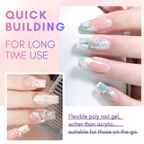 Makartt Poly Nail Extension Gel - 50 ML Extension Builder Acrylique Poly Nail Aufbaugel Extender Gel pour Gel Nägel pour Nagelverlängerung, Nagelstärkung, Nail Art Décoration(Transparent)