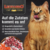 LEONARDO Fresh Pouches [16 x 85 g de nourriture humide pour chat, sans céréales] | Aliment humide complet en sachets individuels