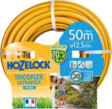 HOZELOCK - Tuyau Tricoflex Ultraflex Ø 12,5 mm (1/2") 20 M : Tuyau d'arrosage flexible, résistant aux intempéries, résistant à la torsion et à la flexion, composé à 40 % de PVC recyclé [117002], jaune