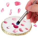 Maniküre Gemalt Palette Nail Art Palette Kunstharz Nagelkunst Nail Art Make up Paletten Nagelmalerei Display Fach Kosmetik Mischwerkzeuge (Blanc)