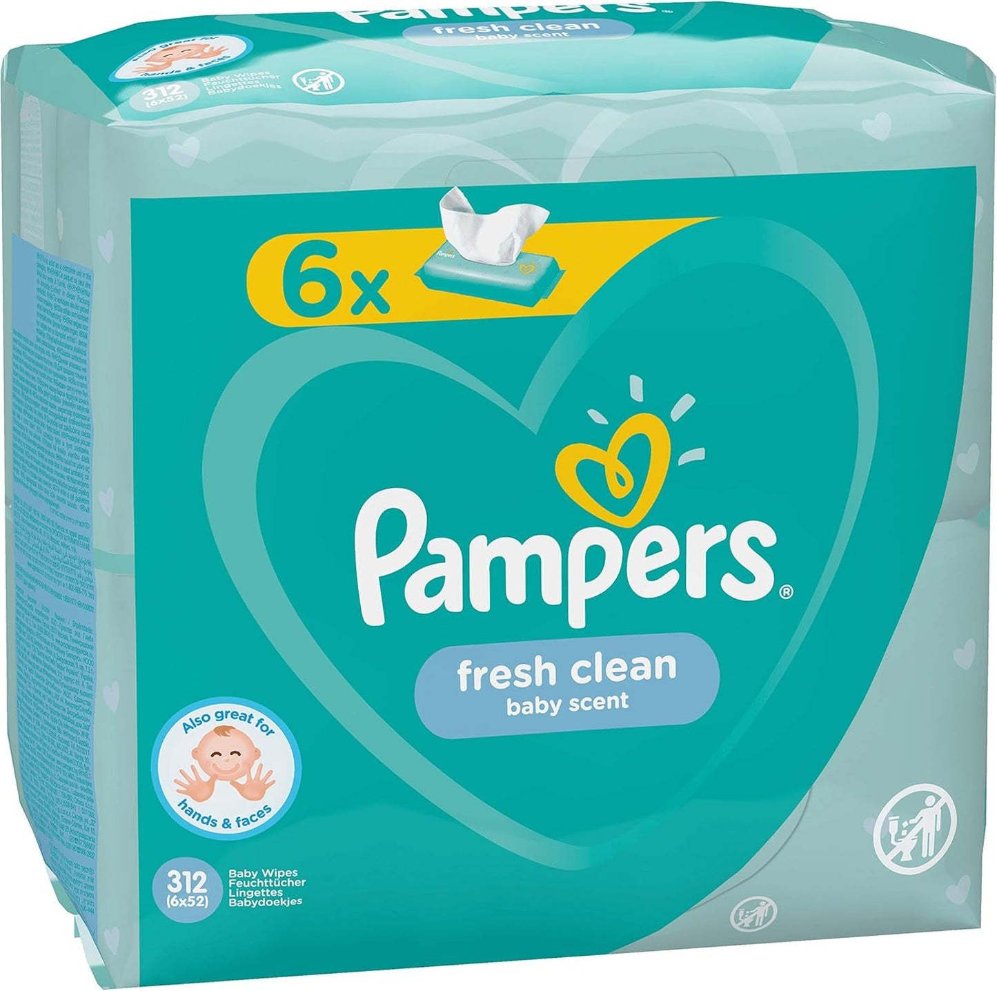Pampers 81688049 Lingettes pour bébé Fresh Clean, blanches
