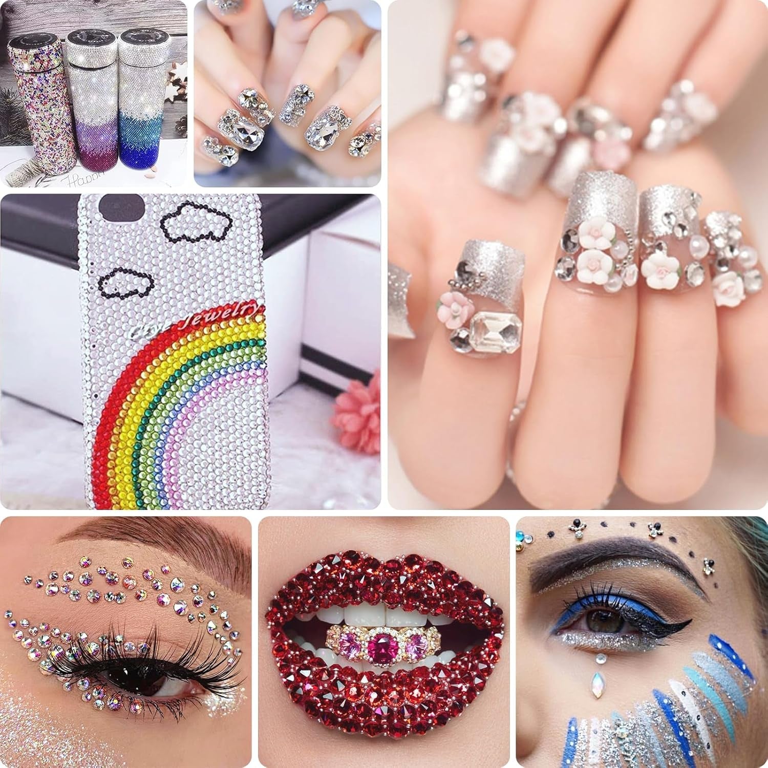 5600 pièces Strasssteine ​​​​Nägel Nail Art, 36 Farben Glitzersteine, Dekorationen Nagelsteine ​​​​Für Nagelkunst, Einschließlich Wachsstift Für Strasssteine ​​​​​​et Strass-Picker
