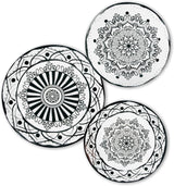 Excelsa Boheme Noir Service d'assiettes, 18 pièces, Porcelaine, Schwarz