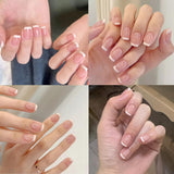 240 ensemble de faux ongles français courts, ongles artificiels carrés, colle sur les ongles, pointes d'ongles en acrylique, faux ongles pour femmes, Nail Art DIY