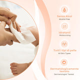 Lingettes humides Aloe Baby pour peaux sensibles, sans alcool, respectueuses de la peau, pH 5,5, légèrement parfumées, 1728 unités (24 paquets)