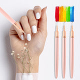 Nail Art Liner-Brush 5-Teiliges Gel-Nagellack-Malerei-Nagel-Punkt-Zeichnungs-Werkzeug für Lange Linien Kunst-Design-Stift-Set Metallgriff Nail-Art-Design-Binsel for Frauen