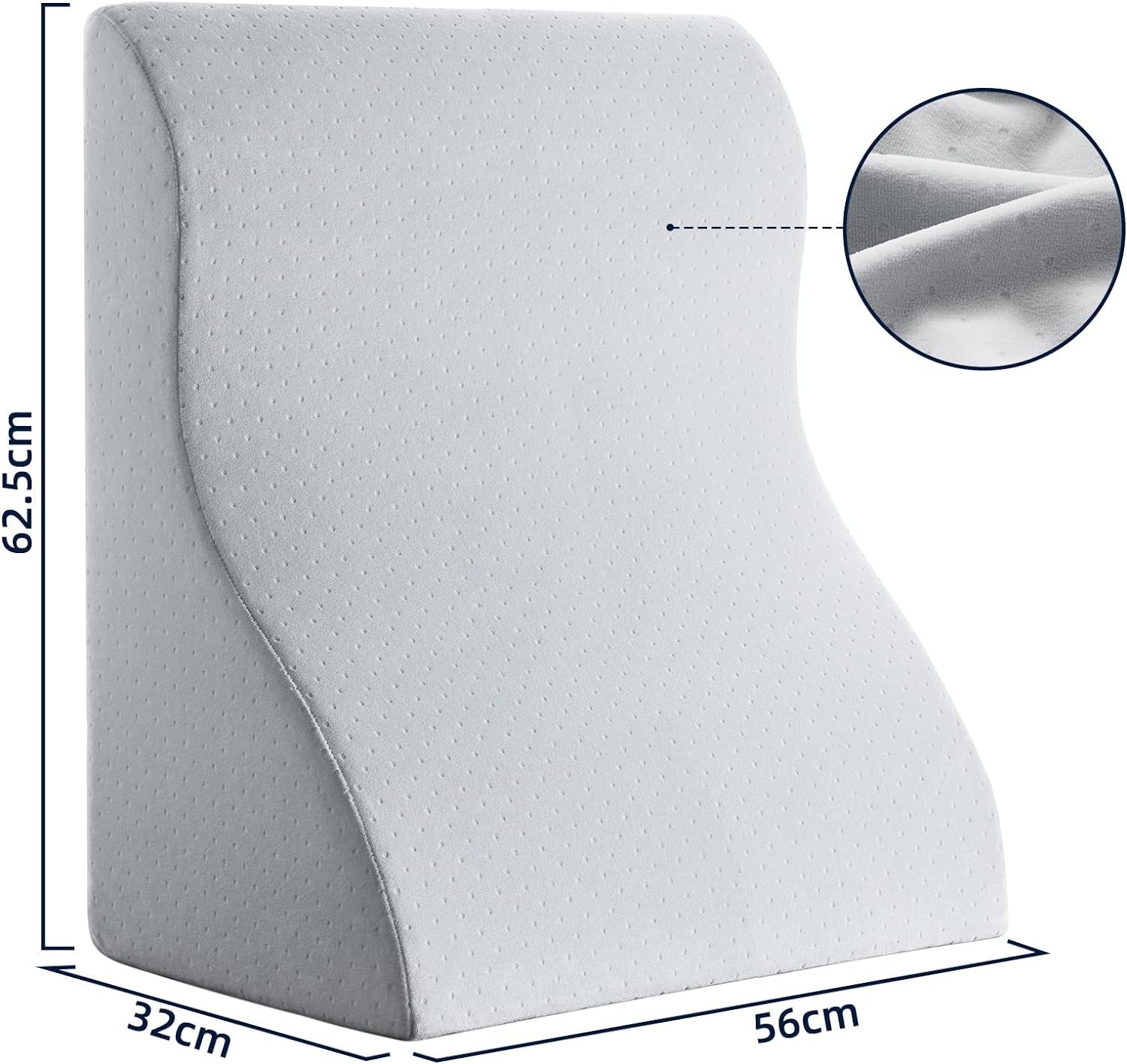 Oreiller de lecture pour lit et canapé – Oreiller en plumes en mousse à mémoire de forme – Oreiller de dossier ergonomique – Parfait pour soutenir votre dos pendant que vous vous détendez, jouez, lisez ou regardez la télévision – Large