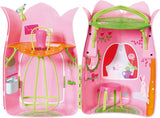 BABY Born Storybook Cottage, Maison de poupée pliante pour poupées de 18 cm avec table, cheminée, chaise longue et télescope, rose vert, 833803 Zapf Creation Dollhouses Naty Shop