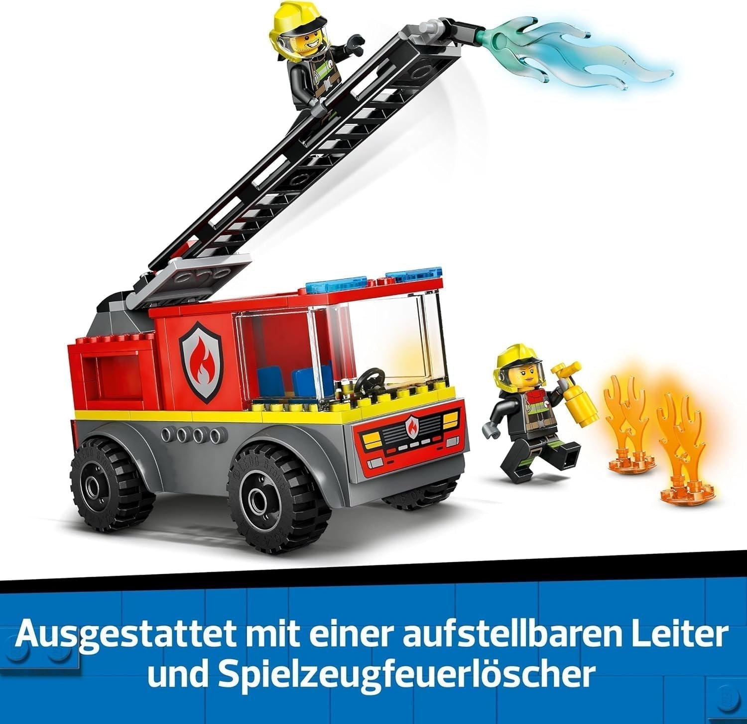 LEGO City Fire Ladder Truck - Camion de pompiers jouet avec 2 figurines de pompiers pour garçons et filles à partir de 4 ans - jouet éducatif - cadeau pour les enfants d'âge préscolaire 60463 Jeux de construction Besuche den LEGO-Store