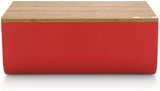 Alessi Mattina BG03 R - Corbeille à pain en acier inoxydable avec résine époxy et bois de bambou, rouge Boîtes de conservation Naty Shop