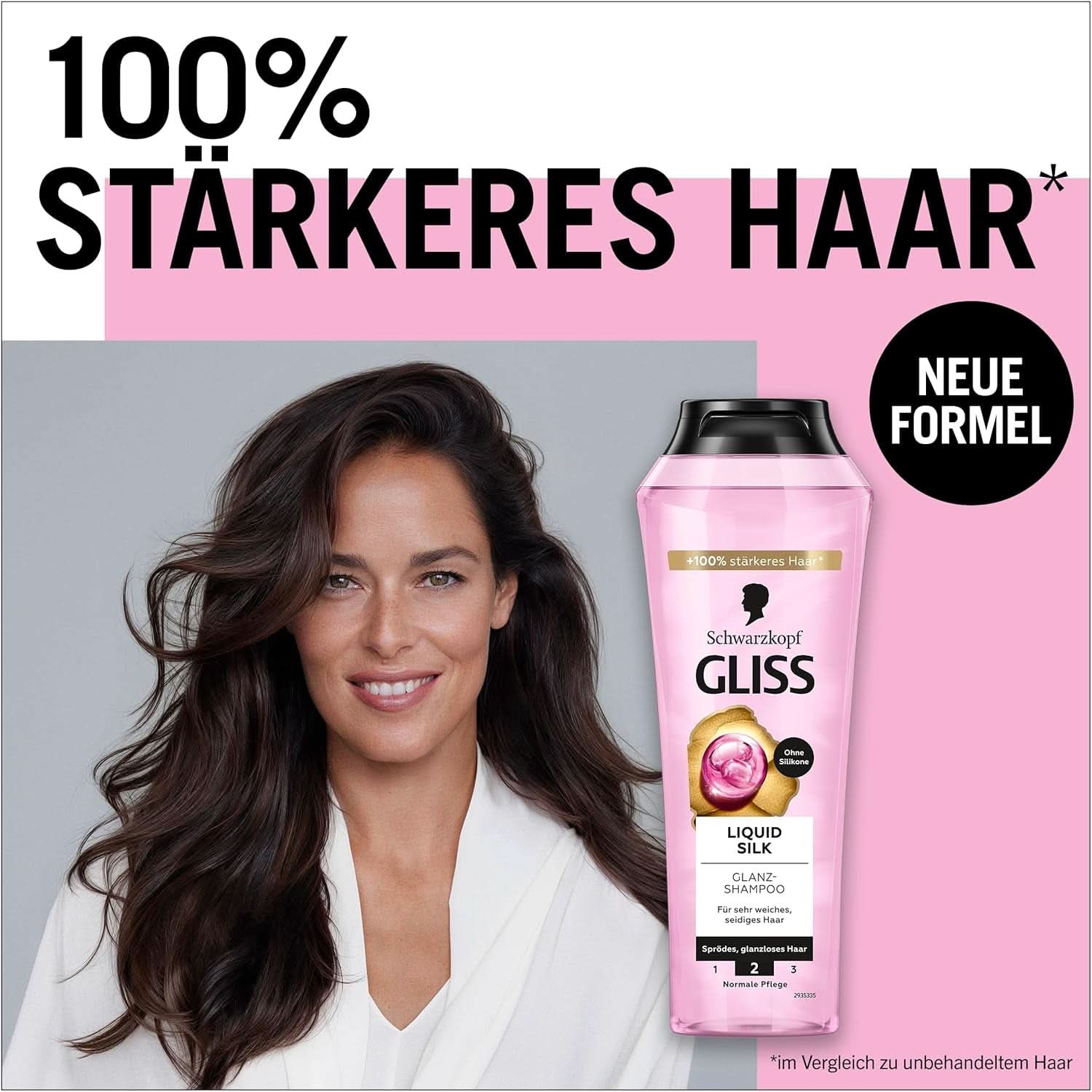 Gliss Shampooing Soie Liquide (250 ml), pour cheveux fragiles et ternes Douche et bain Naty Shop