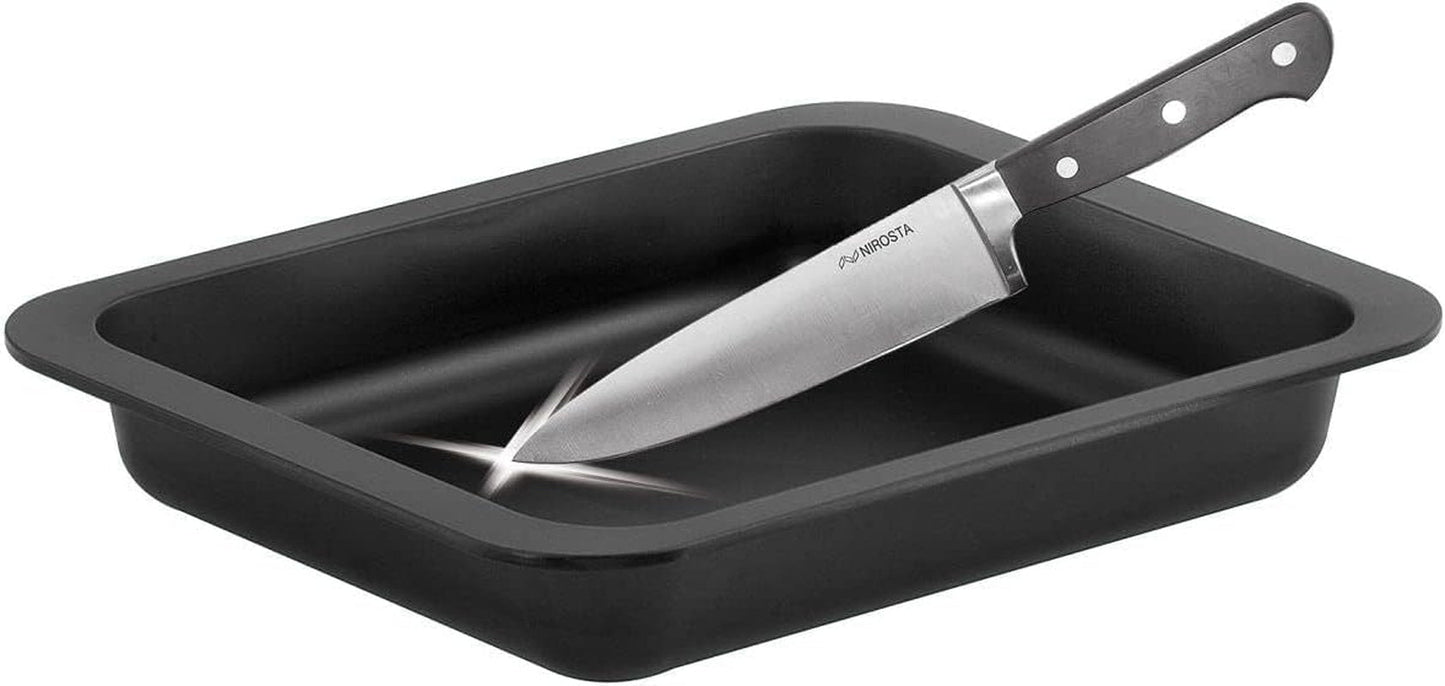 Zenker Ofenbackform (33 X 5 X 25 Cm) CUISSON SPÉCIALE, Rechteckige Auflaufform Mit Emaille-Versiegelung, Backform Mit Extra Hohem Rand (Farbe: Schwarz), Menge: 1 Stück Moules et plaques pour la pâtisserie Naty Shop