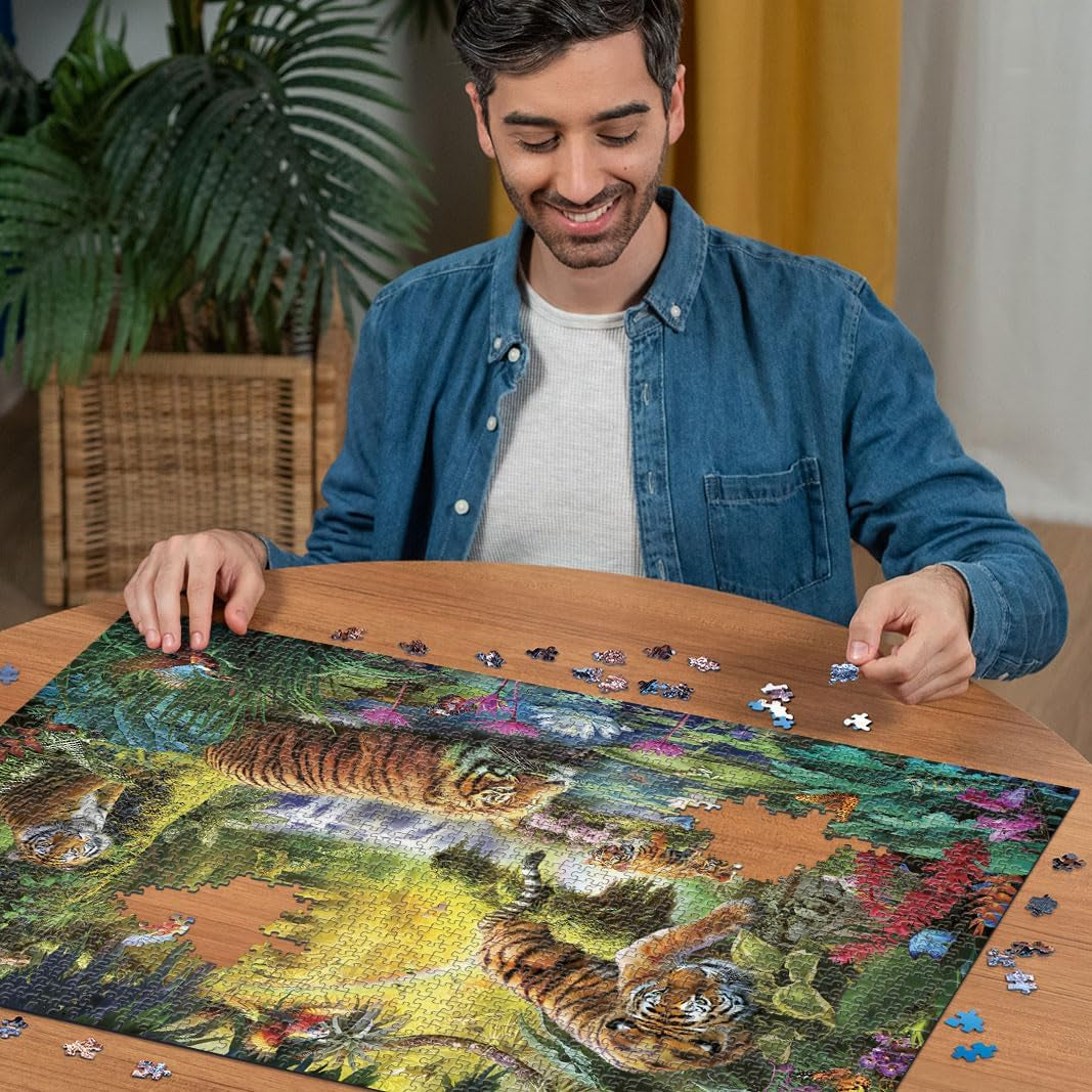 Ravensburger Puzzle 12000696 - Idylle au bord de l'eau - Puzzle de 1500 pièces pour adultes et enfants de plus de 14 ans, puzzle à motif de tigre Puzzle Naty Shop