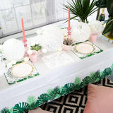 Pack de 20 lingettes tropicales | Serviettes en papier vert avec motif feuille de palmier | Vaisselle jetable pour fête d'enfants, fête safari, jungle, dinosaure, été, thème hawaïen