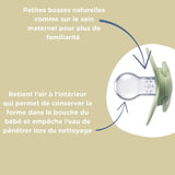Nuby – Lot de 5 Sucettes et Sucettes Orthodontiques en Silicone Souple | 3 modèles pour le jour et la nuit | 2 modèles qui brillent dans le noir | Sans BPA | Forme semblable à un sein | Pour 18-36 mois