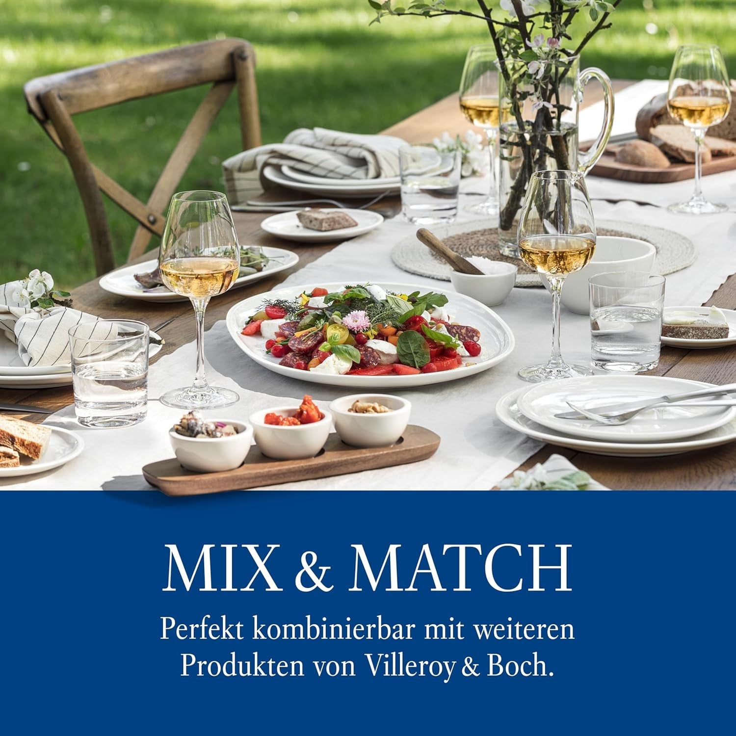 Villeroy & Boch Mariefleur Service de table pour 2 personnes, couleurs assorties, passe au lave-vaisselle, passe au micro-ondes, service de table floral, service de table, service combiné, porcelaine de qualité supérieure