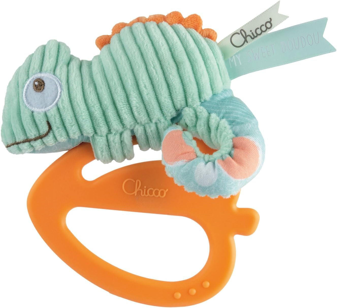 Chicco My Sweet Doudou Jouet Caméléon en Tissus de Haute Qualité Anneau en Plastique Souple Jouet de Dentition Apaisant Bébé 3-18 Mois Bebe Naty Shop Chameleon Toys