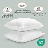 HARBOREST Oreiller de lit de couchage, 2 pièces, peluche de luxe, oreiller alternatif, idéal pour les dormeurs sur le côté et sur le dos, collection hôtelière, oreiller, taille standard/queen, 50,8 x 66 cm Naty Shop Oreillers standard