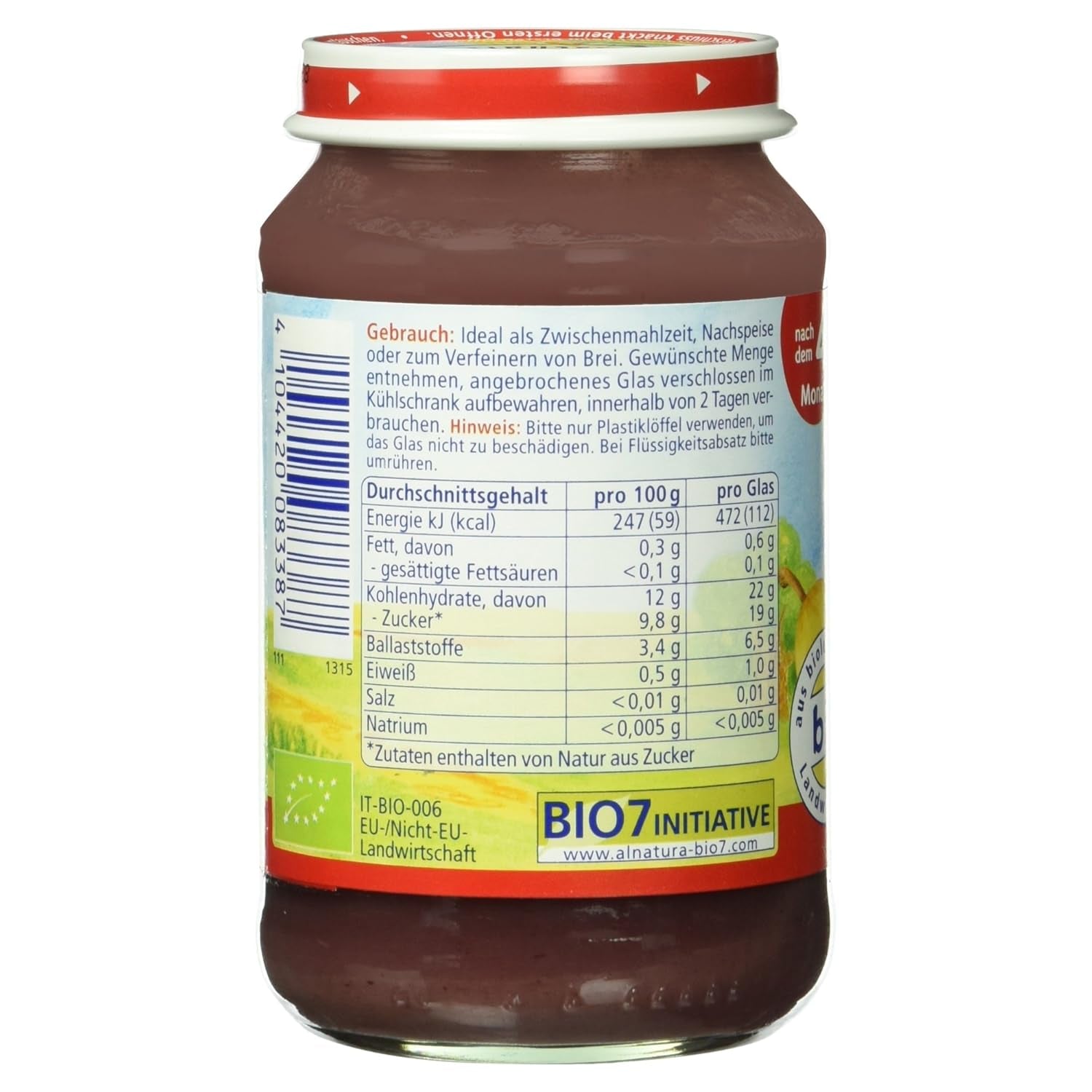 Poire bio aux myrtilles, dès 4 mois, 190g