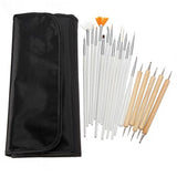 ® 20 X Pinceaux à Ongles Professionnels, Gel, Pinceaux de Peinture, Pinceaux d'Artiste, Kit de Pinceaux à Ongles Français, Ensemble d'Outils à Pointe Pointue, pour la Conception des Ongles, la Peinture, le Motif à Points, etc., avec Sac