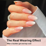 Ensemble de faux ongles – 240 pièces de faux ongles français à coller – Rose blanc dégradé design ongles artificiels couverture complète en gel doux naturel et confortable à porter (rose amande)