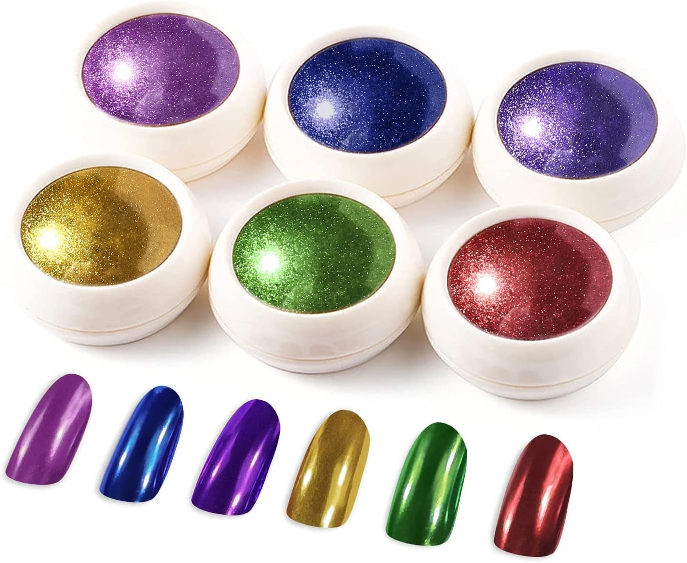 BISHENGYF Rose Gold Chrome Nail PowderNouvelle mise à niveau Grosse Kapazitä Chrom PulverSuper-Spiegeleffekt Metall Mirror Chrome Powder – Neon Glassy Pearl Effect Glitter Nail Art Pulver pour DIY Salon