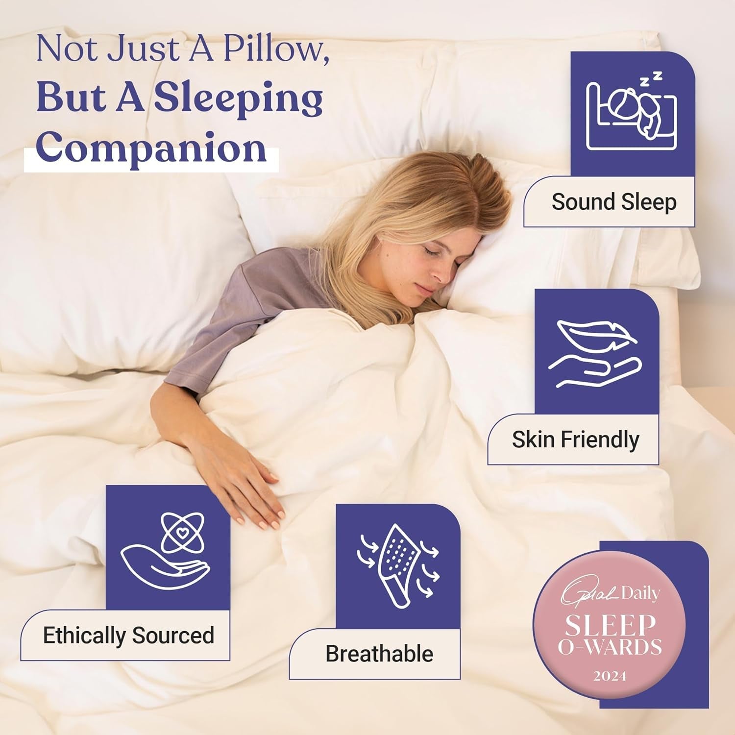Fluffco Oreiller alternatif en duvet Oreiller standard pour dormir Oreiller queen Oreiller de lit Oreiller de couchage latéral Oreiller de refroidissement Oreiller d'hôtel Oreiller cervical Oreiller de voyage (standard ferme) Oreillers standard Naty Shop