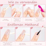 Kiiwah 48 pièces ongles carrés courts ongles artificiels roses colle sur bouts d'ongles courts faux ongles