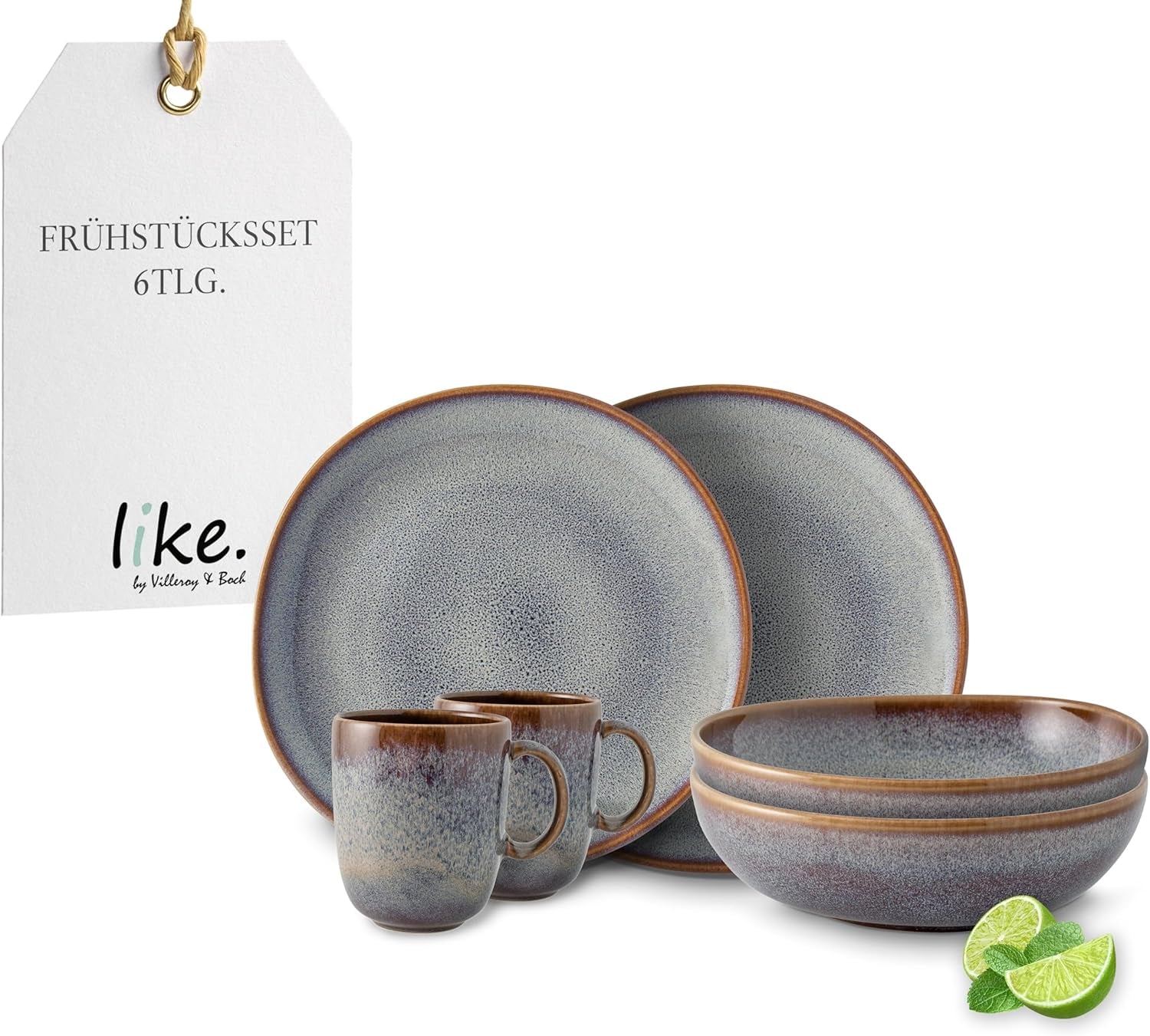 Service de petit-déjeuner Lave beige de Villeroy & Boch, 6 pièces