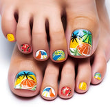 Ensemble de faux ongles adhésifs – Faux ongles français – 24 pièces, design carré court, ongles artificiels dégradés blanc et rose, manucure ballerine (dégradé rose court)