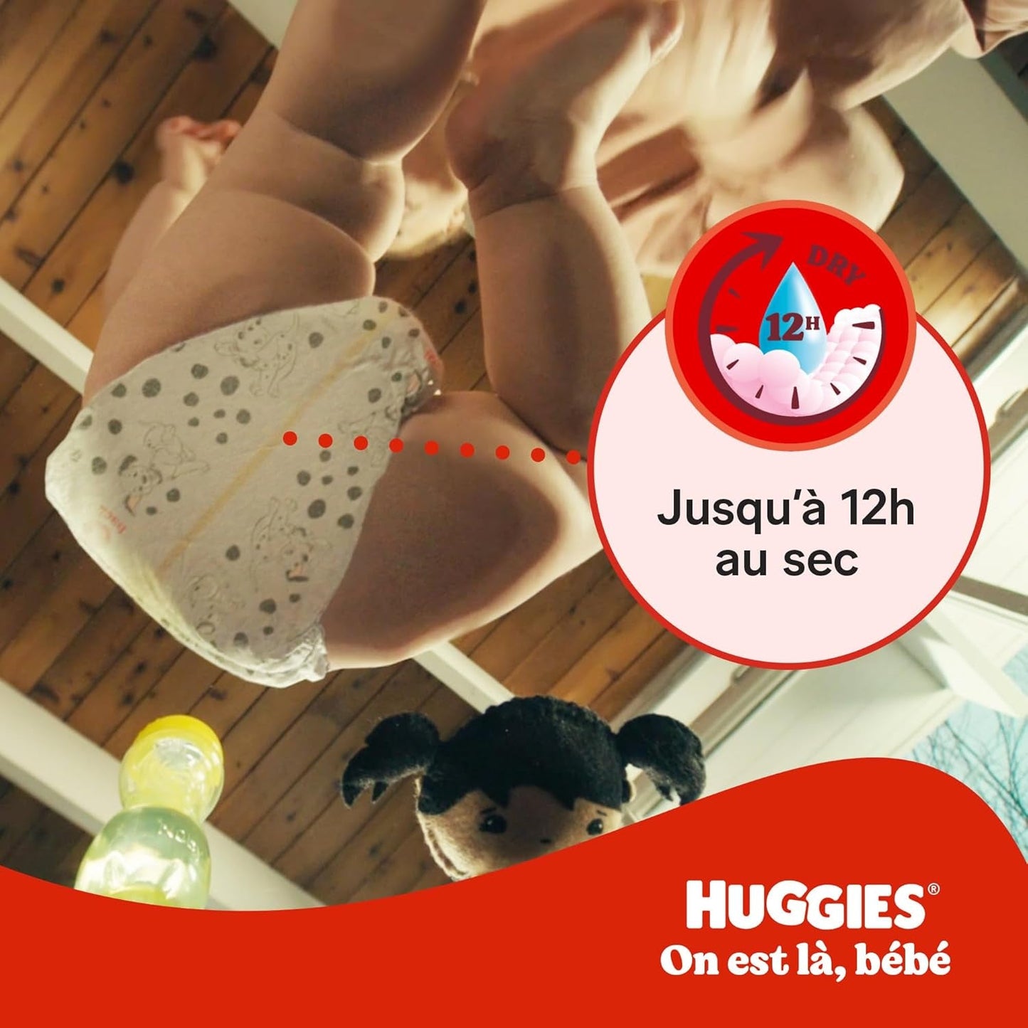 Couches pour bébé Huggies Little Movers, motif Disney, taille 6, 102 pièces (3 x 34), boîte mensuelle