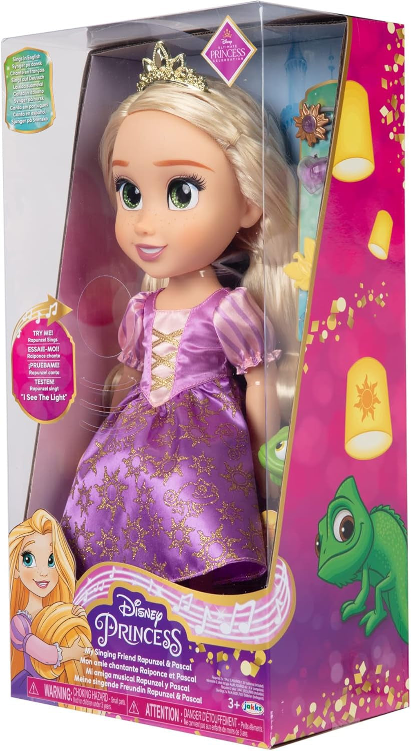 Poupée Raiponce chantante Disney Princess 35 cm, chante "I See the Light", Comprend des accessoires pour plus de plaisir, Parfait pour les filles de plus de 3 ans, Purple Dolls Naty Shop