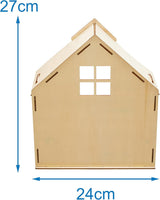 Baker Ross FN199 Construisez votre propre maison de poupée en bois - Kit de construction de maison de poupée 1 pièce pour kit d'artisanat pour enfants