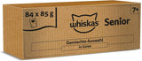 Whiskas Senior 7+ Wet Food Sélection Mixte en Gelée, 84 Sachets, 84x85g (1 Grand Paquet) - Nourriture humide de haute qualité pour chats de 7 ans et plus