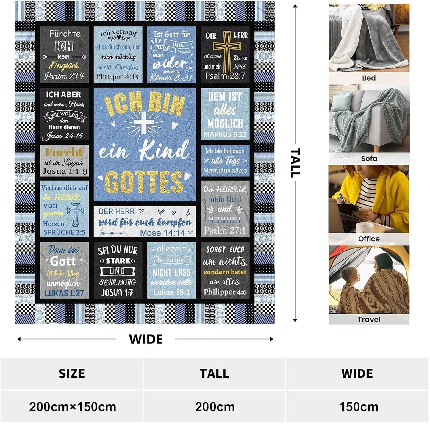 ZQYMM Cadeaux chrétiens pour femmes et hommes, cadeaux de baptême/confirmation pour filles/garçons, cadeaux inspirants/religieux, cadeaux spirituels catholiques, cadeaux d'anniversaire chrétien ZQYMM Lits et couvertures