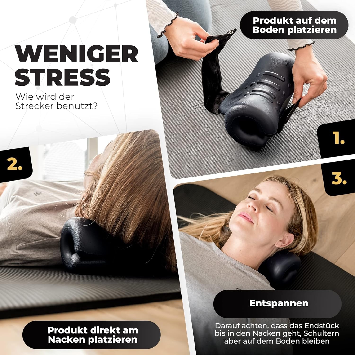 Civière de cou avec chaleur, Civière de cou pour douleurs cervicales, Civière de cou pour maux de tête, Cou nuageux pour étirement du cou, Orthopédie Oreillers orthopédiques cervicaux Naty Shop