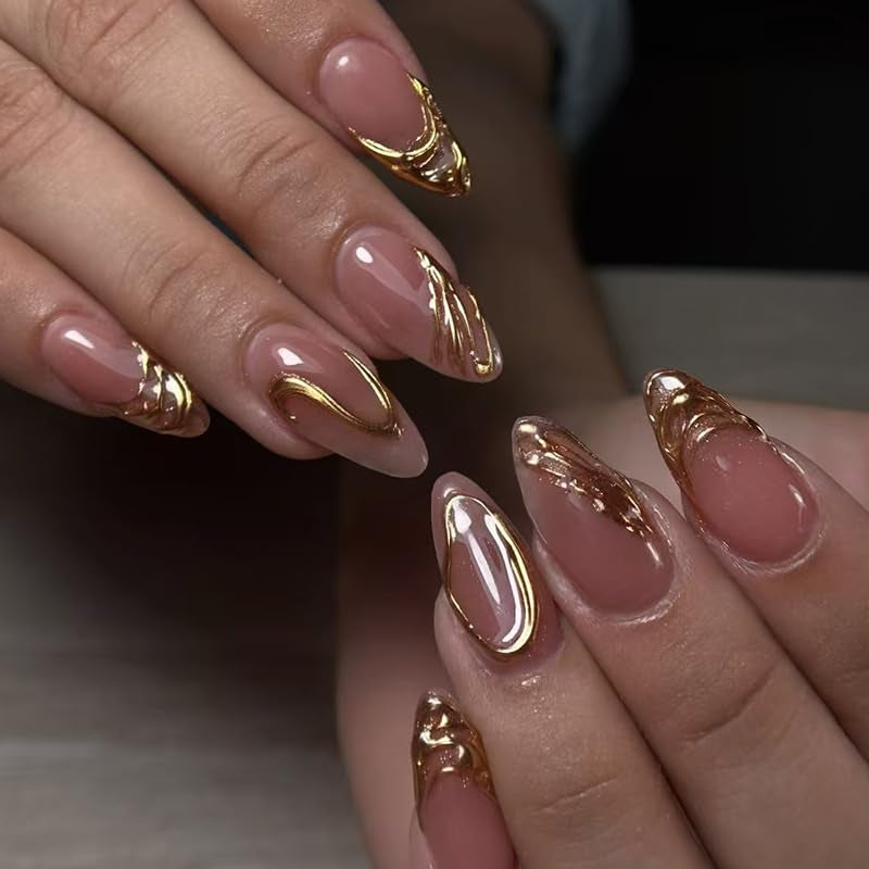 Moonglow Faux Ongles Magnétiques Courts, Rose Amande Rouge Dégradé Paillettes Oeil de Chat avec Colle, Rose Rouge Ombre Paillettes Photothérapie Ongles Artificiels pour Femmes et Filles