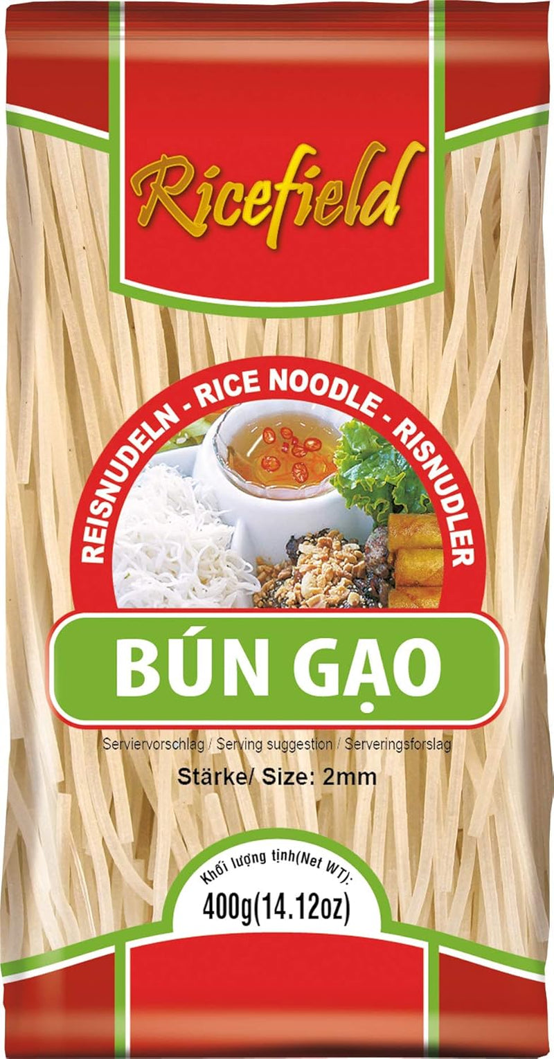Nouilles de riz Ricefield, vermicelles, 2 mm, Bun Gao (1 x 400 g)