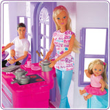 Simba 104661996 - Steffi Love Dreamhouse, grande maison de jeu, 4 pièces, sans marionnettes, 84 cm de haut, deux étages, cloche fonctionnelle, maisons de poupées pliables Naty Shop