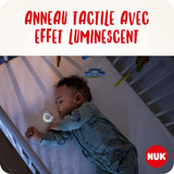 NUK Star Night & Day Sucette pour bébé 0-6 mois Glow in the Dark Silicone sans BPA Chat Rose Lot de 2