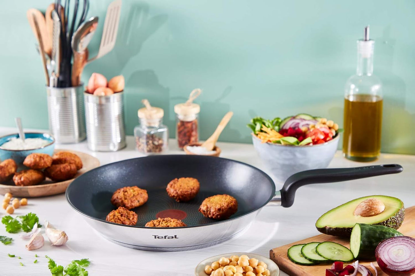 Tefal Poêle principale 20 cm, acier inoxydable Avec revêtement antiadhésif Naty Shop Casseroles et Poêles
