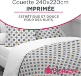 Housse de couette Blanrève Imprimée ou unie, Trempée, Pour lit double, Facile d'entretien, 240 X 220 Cm, Gris, Blanc Couettes et couettes Naty Shop