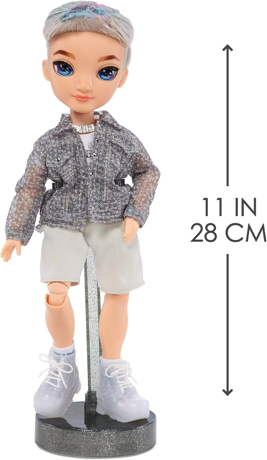 Poupée Rainbow High Fashion - Aidan Russell - Poupée Purple Boy - Tenue à la mode et plus de 10 accessoires de jeu colorés - Pour collectionneurs et enfants de 4 à 12 ans