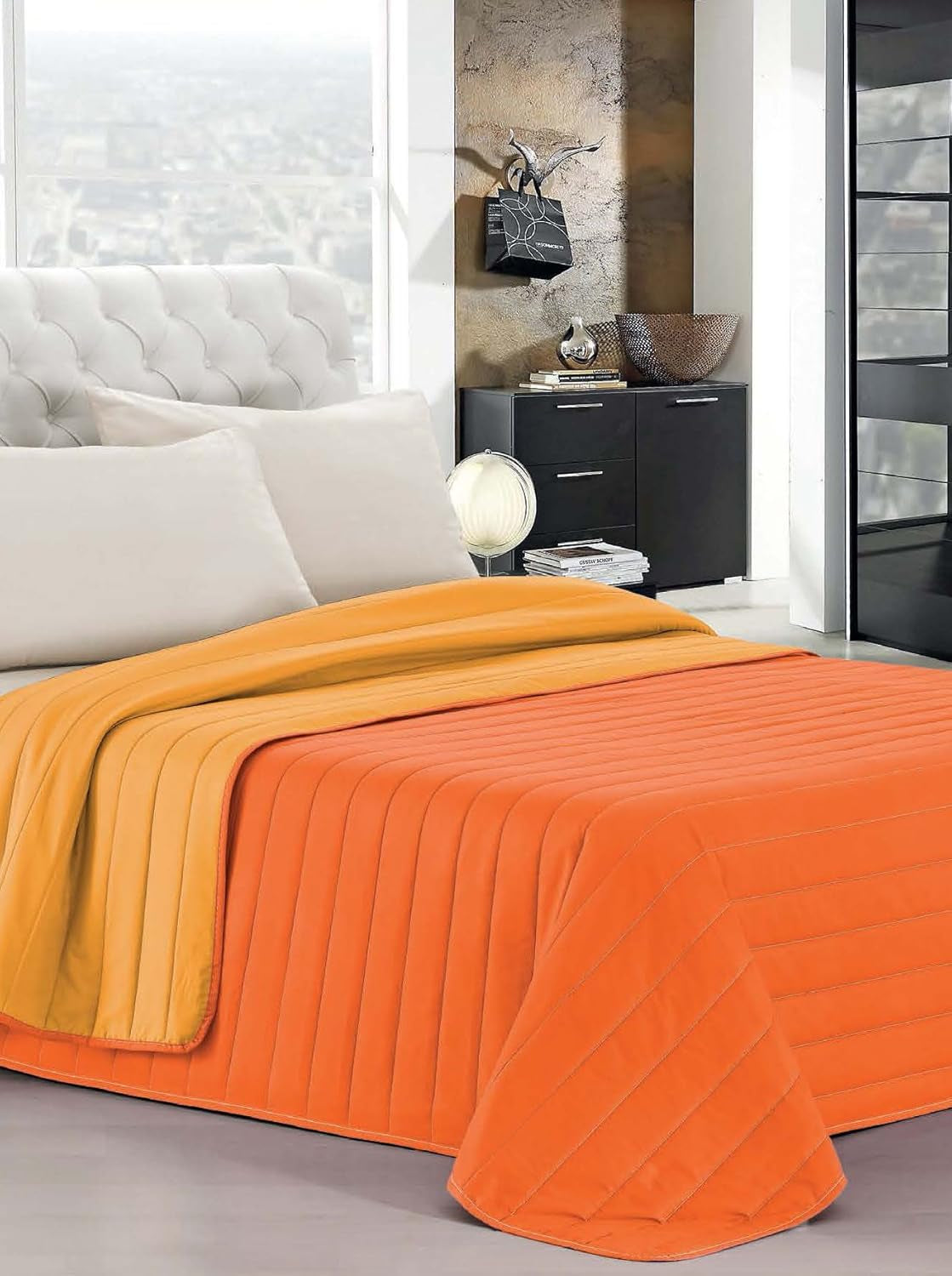 Literie italienne Estivo lit simple, lin, Aqua, 170 X 270 Cm