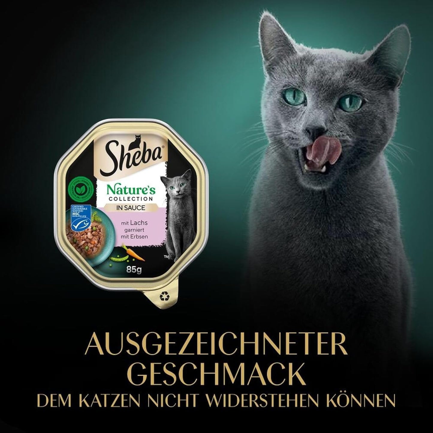 SHEBA Nourriture humide pour chats, Collection Nature's en sauce au saumon, 2 x 11 x 85 g