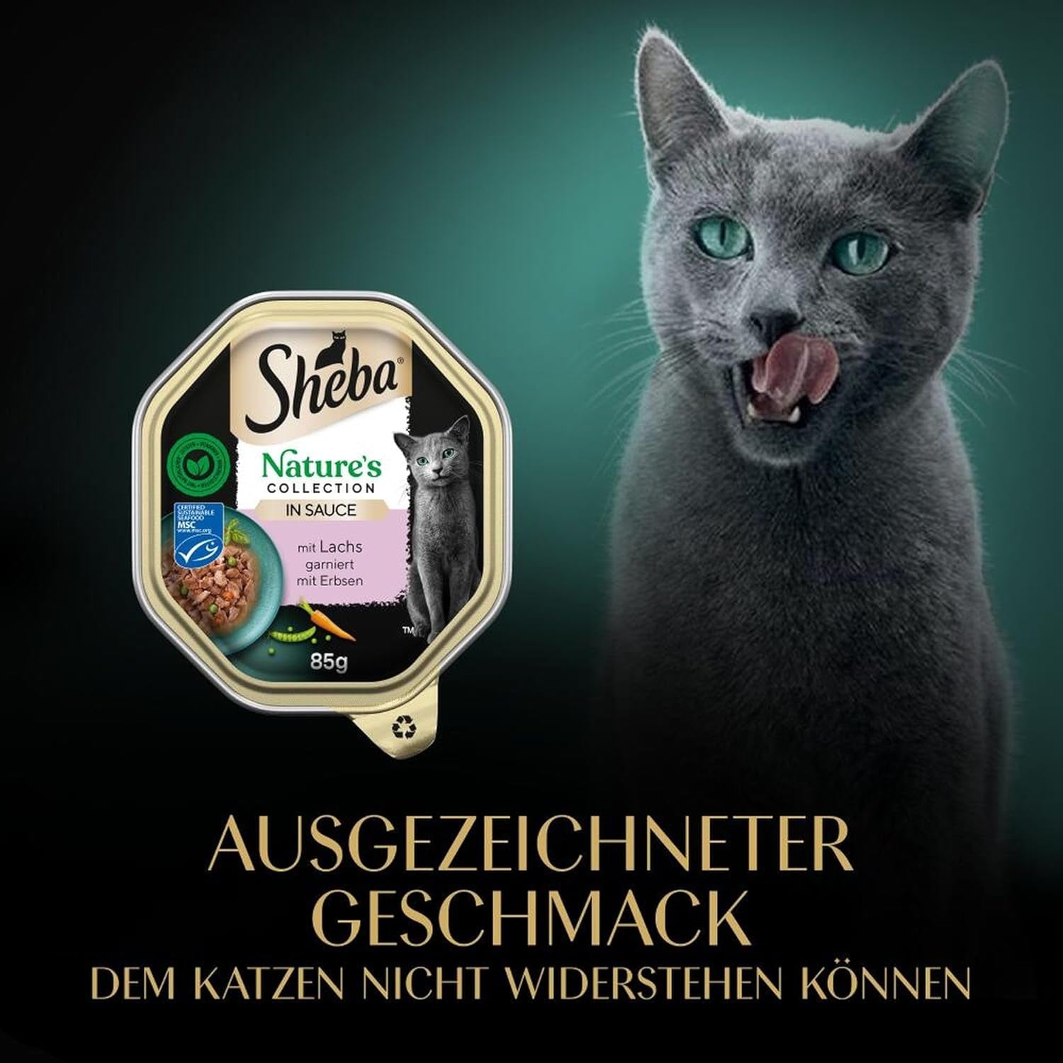 SHEBA Nourriture humide pour chats, Collection Nature's en sauce au saumon, 2 x 11 x 85 g