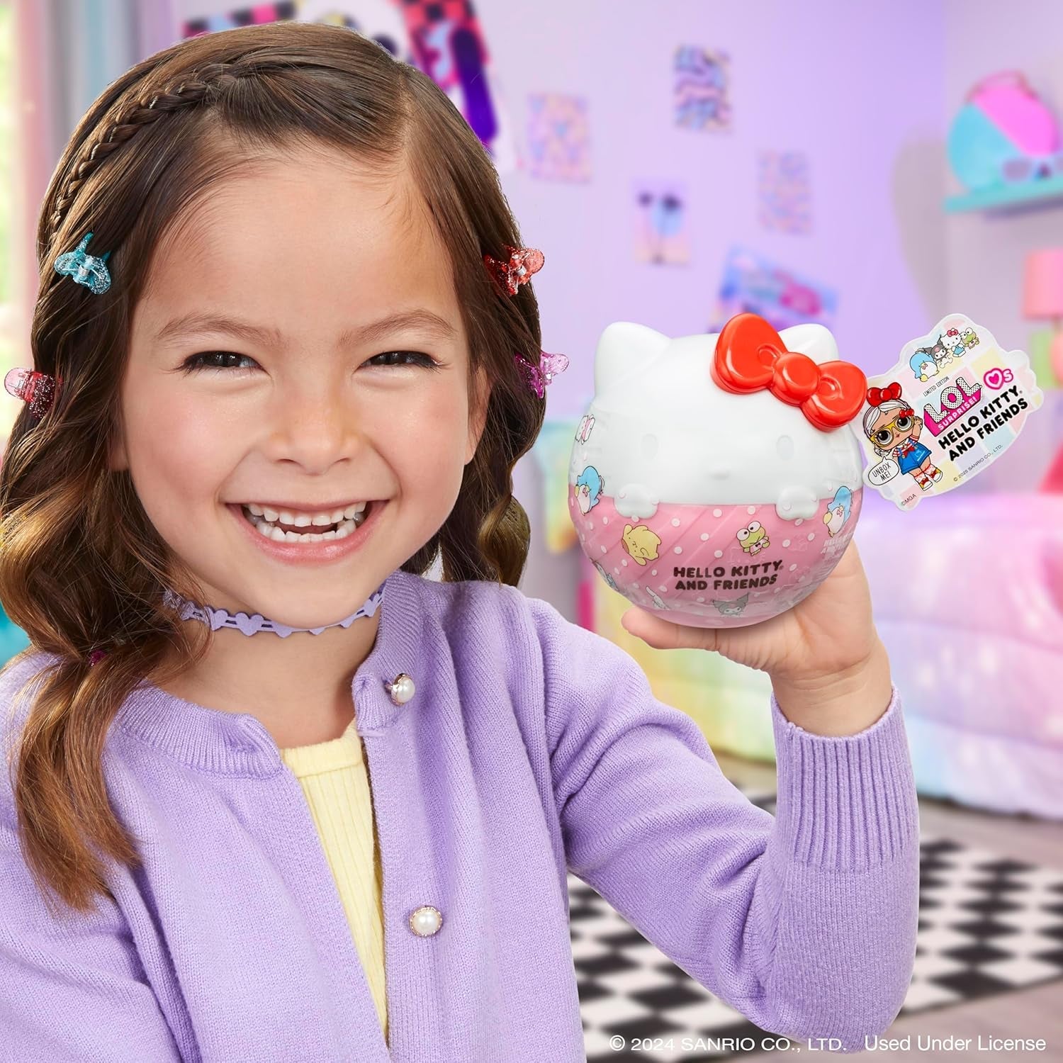 Mdr Surprise ! Love Hello Kitty and Friends - 1 poupée avec 7 surprises, sélection aléatoire, 8 objets à collectionner, pour enfants à partir de 4 ans, rose