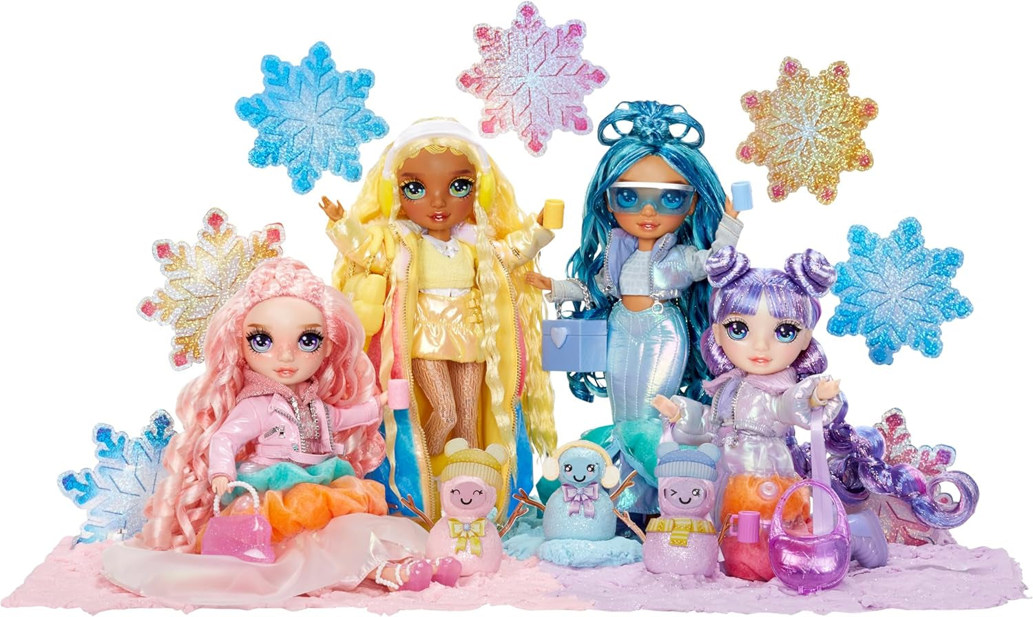 Rainbow High Winter Wonderland - Sunny (Jaune) - Poupée mannequin bonhomme de neige gonflable à l'eau magique cachée de 28 cm avec ensemble de bonhomme de neige, convient aux enfants et aux collectionneurs de 4 à 12 ans