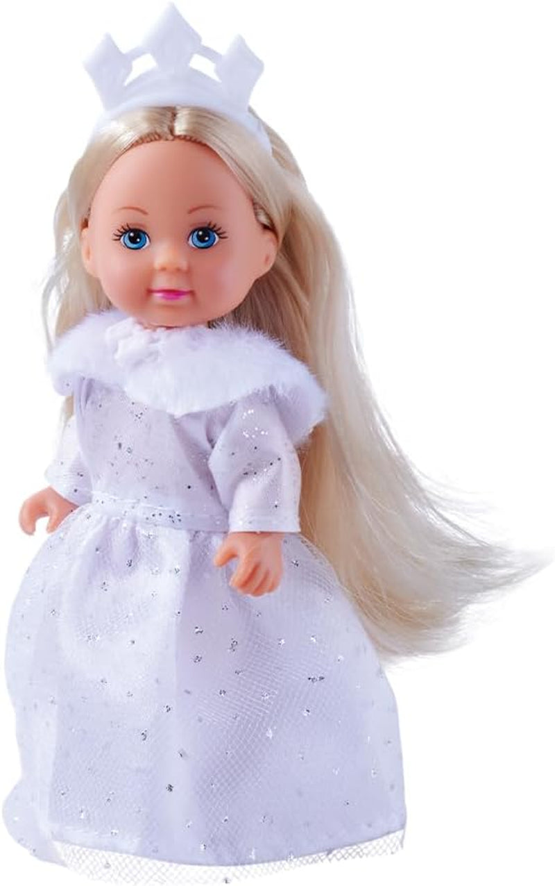 Simba Evi Princess of Love's Dreams, poupée de jeu dans une robe d'hiver de rêve avec bordure en fourrure et éléments pailletés, 12 cm, 3 ans et plus